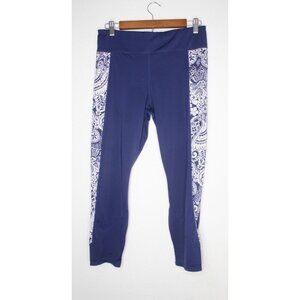 Tommy Bahama Leggings Women's M Blue White Yoga Workout Athletic Leisure Casual